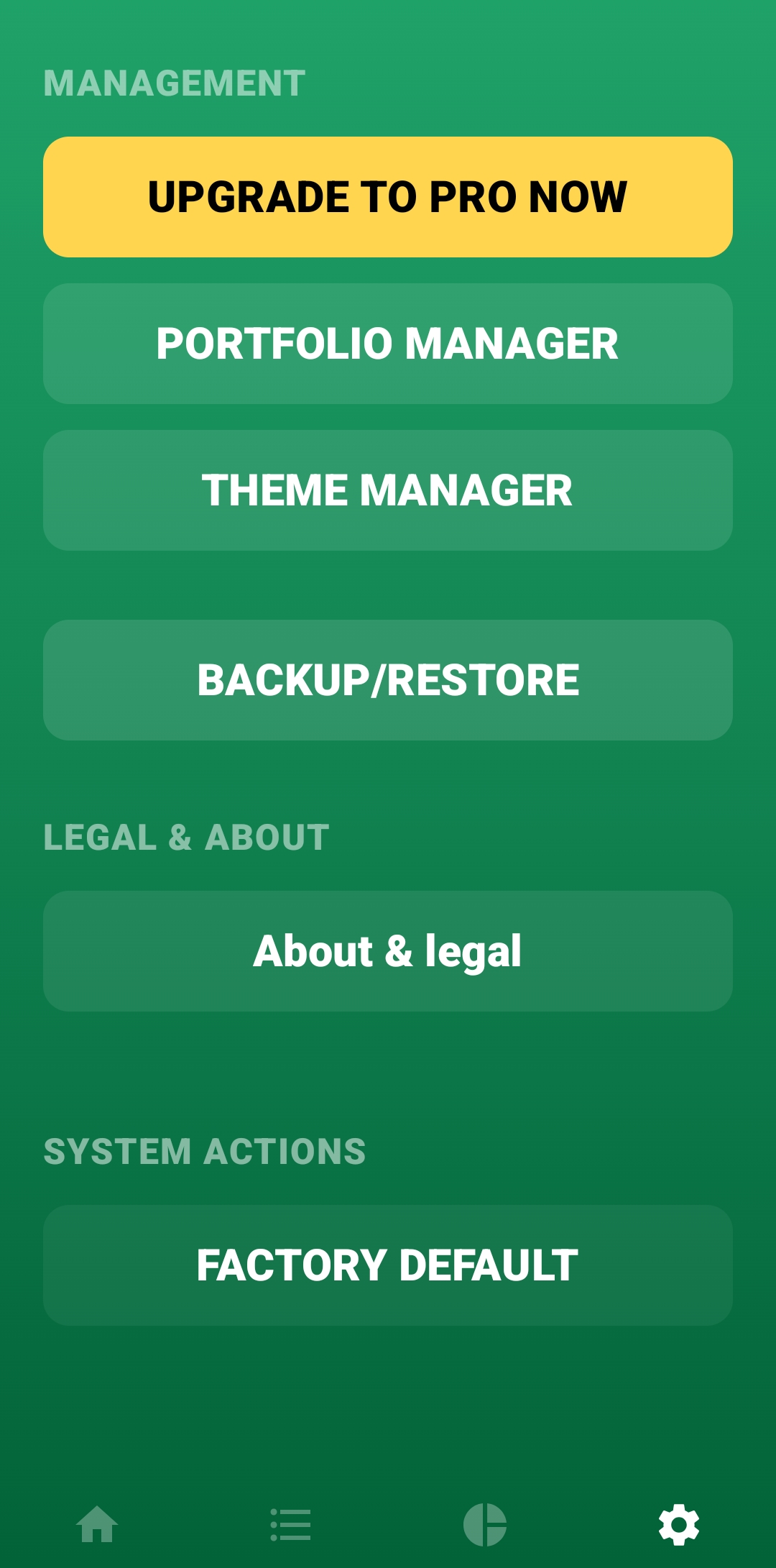 Additional settings options